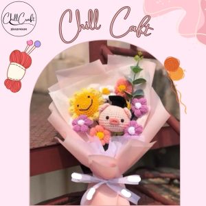 Bó hoa tốt nghiệp handmade, bó hoa len tốt nghiệp bông heo, thỏ làm quà tặng - Chill Craft